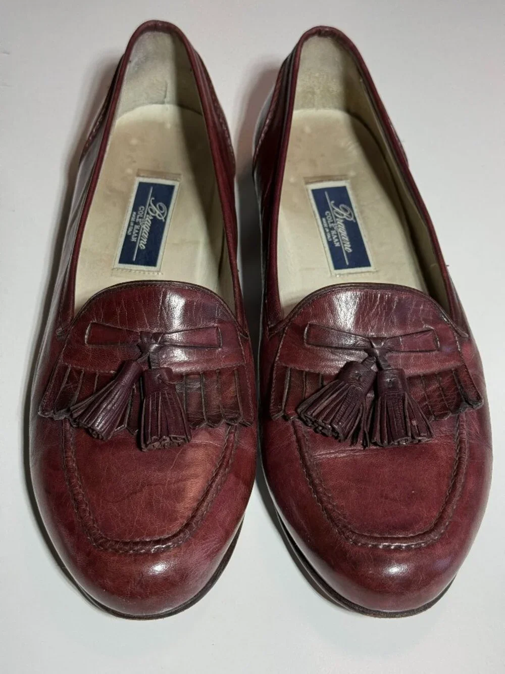 Bragano Cole Haan Leather Dress Men's Shoes Made in Italy Tassel Loafers Sz 12 M